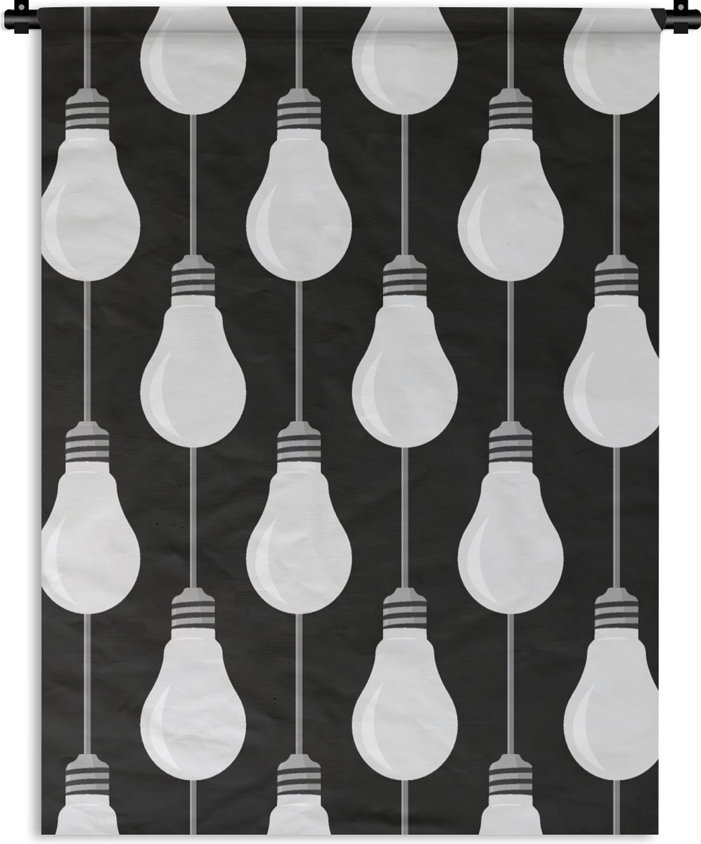 Wandkleed - Wanddoek - Gloeilampen - Licht - Patronen - 60x80 cm - Wandtapijt