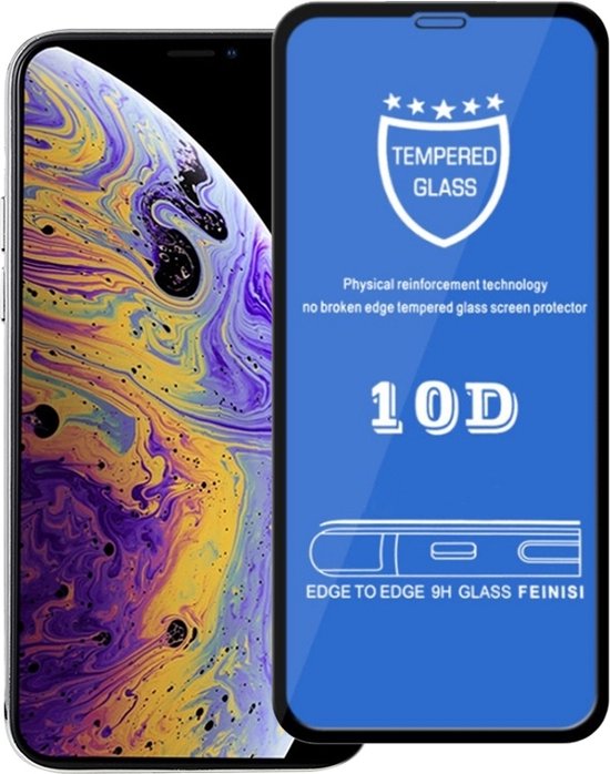 Mobigear en Glas trempé écran protecteur Edge2Edge Zwart Apple iPhone 11  Pro / X / X
