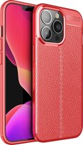 Mobigear Hoesje geschikt voor Apple iPhone 13 Pro Max Telefoonhoesje Flexibel TPU | Mobigear Luxury Backcover | iPhone 13 Pro Max Case | Back Cover - Rood
