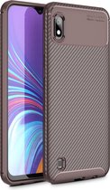 Mobigear Hoesje geschikt voor Samsung Galaxy A10 Telefoonhoesje Flexibel TPU | Mobigear Racing Backcover | Galaxy A10 Case | Back Cover - Bruin