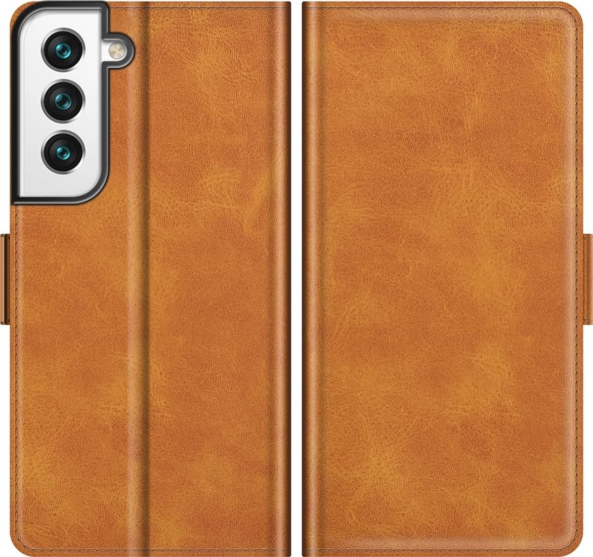 Mobigear Telefoonhoesje geschikt voor Samsung Galaxy S22 Hoesje | Mobigear Slim Magnet Bookcase Portemonnee | Pasjeshouder voor 3 Pasjes | Telefoonhoesje voor Pinpas / OV Kaart / Rijbewijs - Cognac