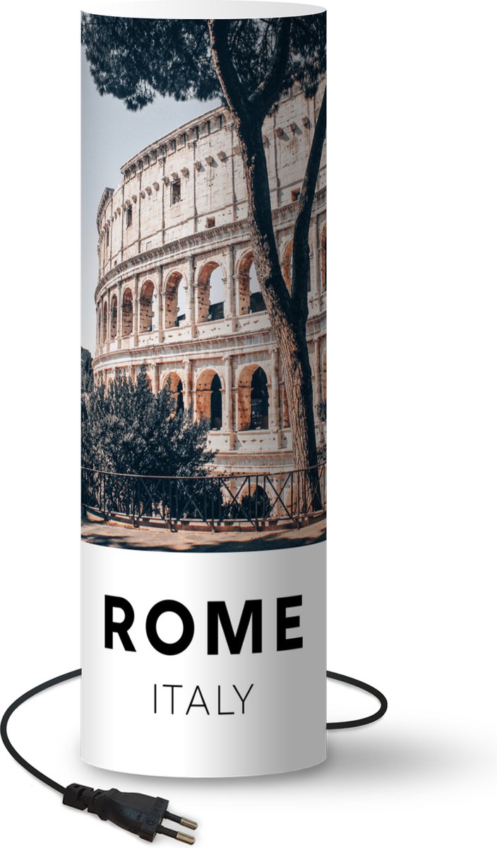 Lamp - Nachtlampje - Tafellamp slaapkamer - Rome - Italië - Colosseum - 70 cm hoog - Ø22.3 cm - Inclusief LED lamp