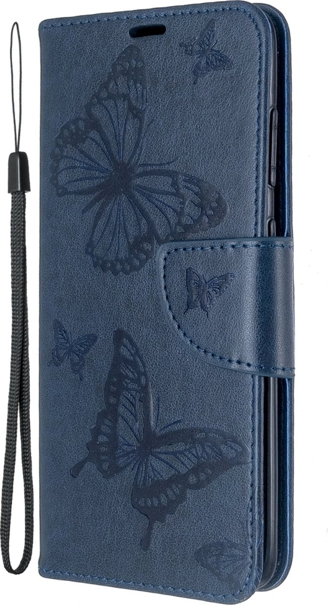 Mobigear Telefoonhoesje geschikt voor Samsung Galaxy S20 Hoesje | Mobigear Butterfly Bookcase Portemonnee | Pasjeshouder voor 2 Pasjes | Telefoonhoesje voor Pinpas / OV Kaart / Rijbewijs - Blauw