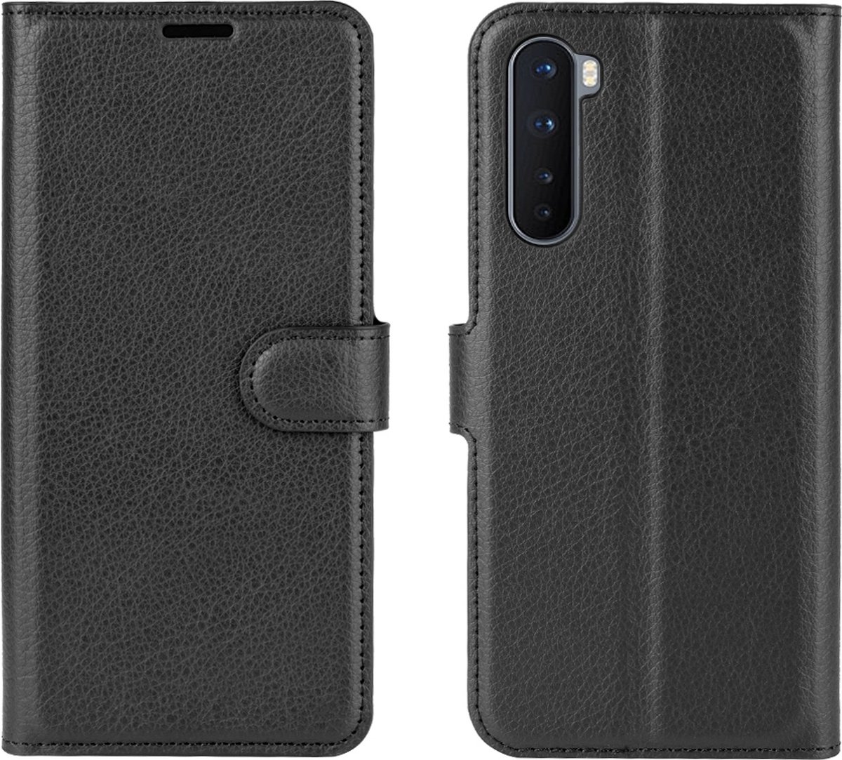 Mobigear Telefoonhoesje geschikt voor OnePlus Nord Hoesje | Mobigear Classic Bookcase Portemonnee | Pasjeshouder voor 3 Pasjes | Telefoonhoesje voor Pinpas / OV Kaart / Rijbewijs - Zwart