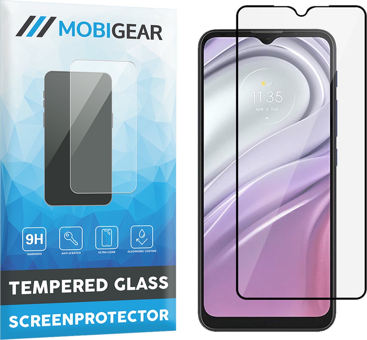 Mobigear Screenprotector geschikt voor Motorola Moto G20 Glazen | Mobigear Premium Screenprotector - Case Friendly - Zwart
