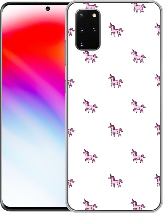 Coque Samsung Galaxy S20 Plus - Fille - Unicorn - Rose - Motifs - Fille - Enfant - Enfants - Coque de téléphone en Siliconen
