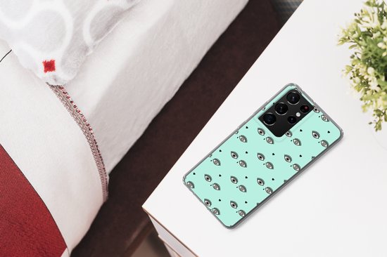 Coque Samsung Galaxy S21 Ultra - Filles - Yeux - Hartjes - Motifs - Coque de téléphone en Siliconen -