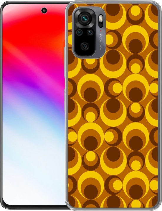 Coque Xiaomi Redmi Note 10 - Motifs - Rétro - Marron - Jaune - Coque de téléphone en Siliconen