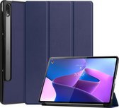 Lenovo Tab P12 Pro Hoes Tri-Fold Book Case Kunstleer Blauw