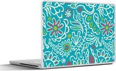 Laptop sticker - 14 inch - Bloemen - Bladeren - Tropisch - Design - 32x5x23x5cm - Laptopstickers - Laptop skin - Cover