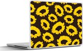 Laptop sticker - 11.6 inch - Patronen - Zonnebloemen - Geel - 30x21cm - Laptopstickers - Laptop skin - Cover