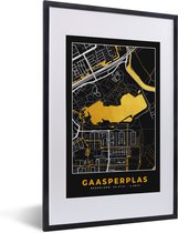 Fotolijst incl. Poster - Kaart - Plattegrond - Stadskaart - Nederland - Gaasperplas - 40x60 cm - Posterlijst