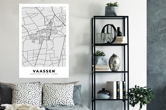 Affiche Vaassen - City Map - Map - Map - Wit - Nederland - 80x120 cm