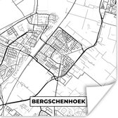 Poster Plattegrond - Bergschenhoek - Kaart - Stadskaart - 100x100 cm XXL