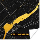 Poster Kaart - Plattegrond - Stadskaart - Nederland - Veluwemeer - 50x50 cm