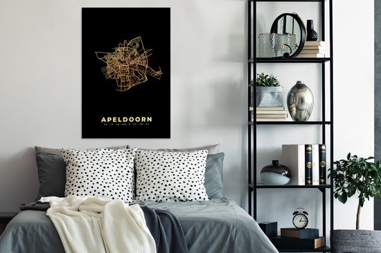 Cadre photo avec affiche - Apeldoorn - Carte - Plan de la ville - Plan d'étage - 80x120 cm - Cadre pour affiche