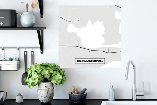 Affiche Carte - Frise - Idzegaasterpoel - Carte - Plan de la ville - 50x50 cm