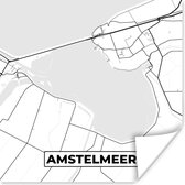 Poster Plattegrond - Amstelmeer - Nederland - Kaart - Stadskaart - 75x75 cm