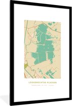 Fotolijst incl. Poster - Loosdrechtse Plassen - Vintage - Kaart - Stadskaart - Plattegrond - 60x90 cm - Posterlijst