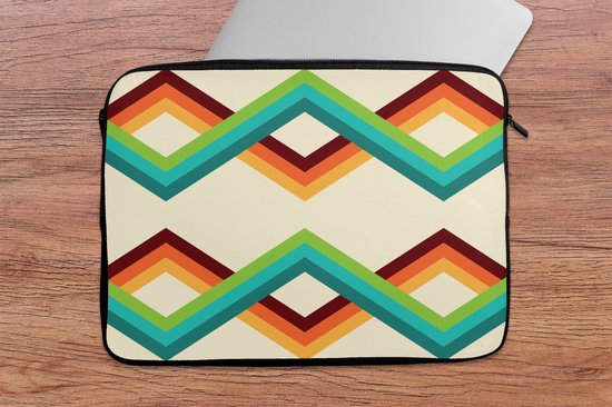 Housse pour ordinateur portable 13 pouces - Rétro - Rayures - Design - Seventies - Housse pour ordinateur portable
