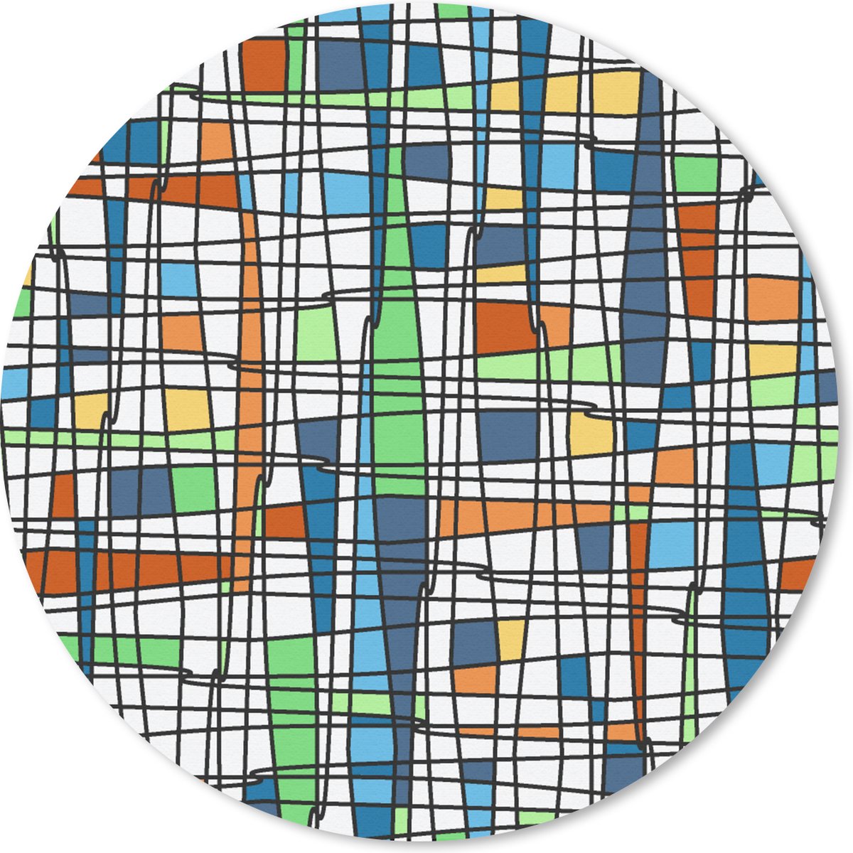 Muismat rond 30x30 cm - Mousepad Patronen - Lijn - Wit - Ronde muismatten