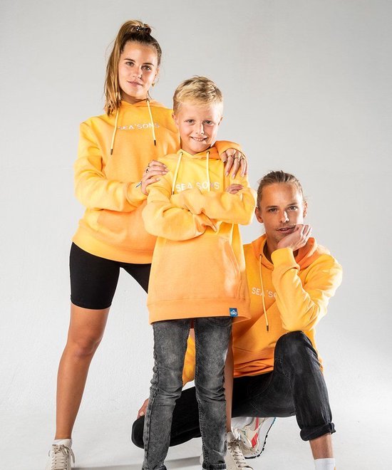 SEA'SONS - Hoodie Jongens/Meisjes - Kleurveranderend - Tie-Dye - Oranje/Geel - Maat 116