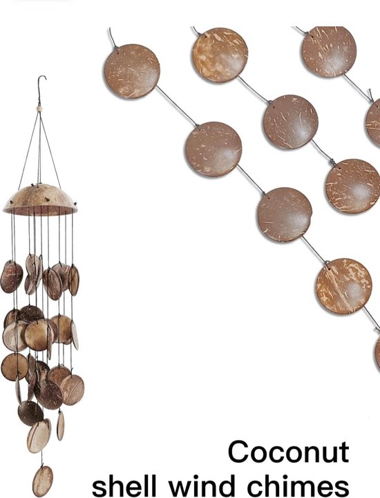 Windgong Outdoor Handgemaakte Shell Wind Chime Seashell Wind Bell Decoratief Hangend Ornament Nautisch Decor Memorial Wind Chime (Color : Green, Size : 19.6in