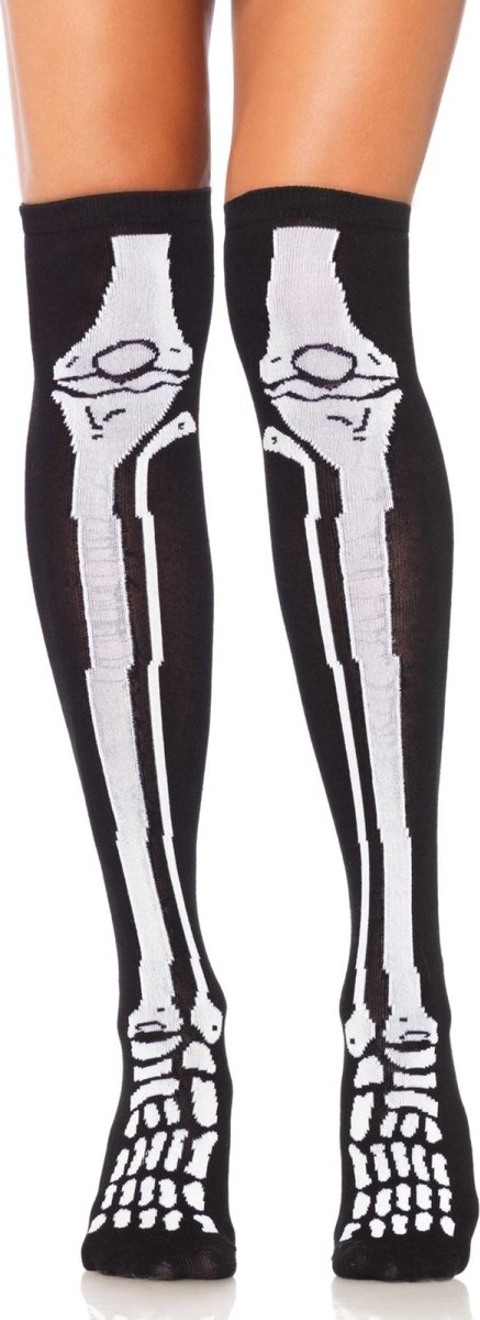 Skeleton Over The Knee Socks