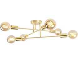 QAZQA sydney - Industriele Plafondlamp - 6 lichts - Ø 550 mm - Messing - Industrieel - Woonkamer | Slaapkamer | Keuken