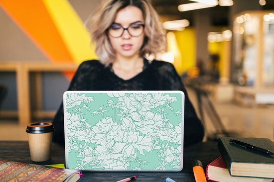 Sticker pour ordinateur portable - 14 pouces - Motifs - Vintage - Fleurs