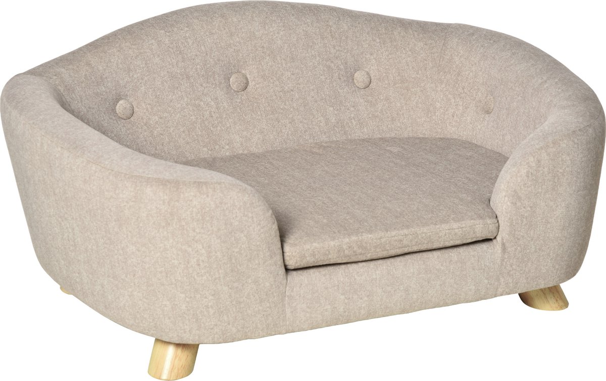 Bol.com PawHut huisdierenbank - met kussen - achterzak - zachte bekleding aanbieding