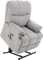 HOMCOM Massagestoel met warmtefunctie relaxstoel afstandsbediening USB korte pluche crème 700-119V01