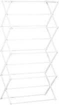 Bol.com HOMCOM Opvouwbaar wasrek 8-traps droogrek metaal kunststof wit 850-141 aanbieding