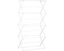HOMCOM Opvouwbaar wasrek 8-traps droogrek metaal kunststof wit 850-141