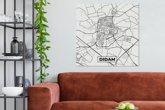 Peinture sur toile Carte - Didam - Plan de ville - Carte - 90x90 cm - Décoration murale