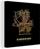 Canvas Schilderij Eindhoven - Plattegrond - Kaart - Stadskaart - 20x20 cm - Wanddecoratie
