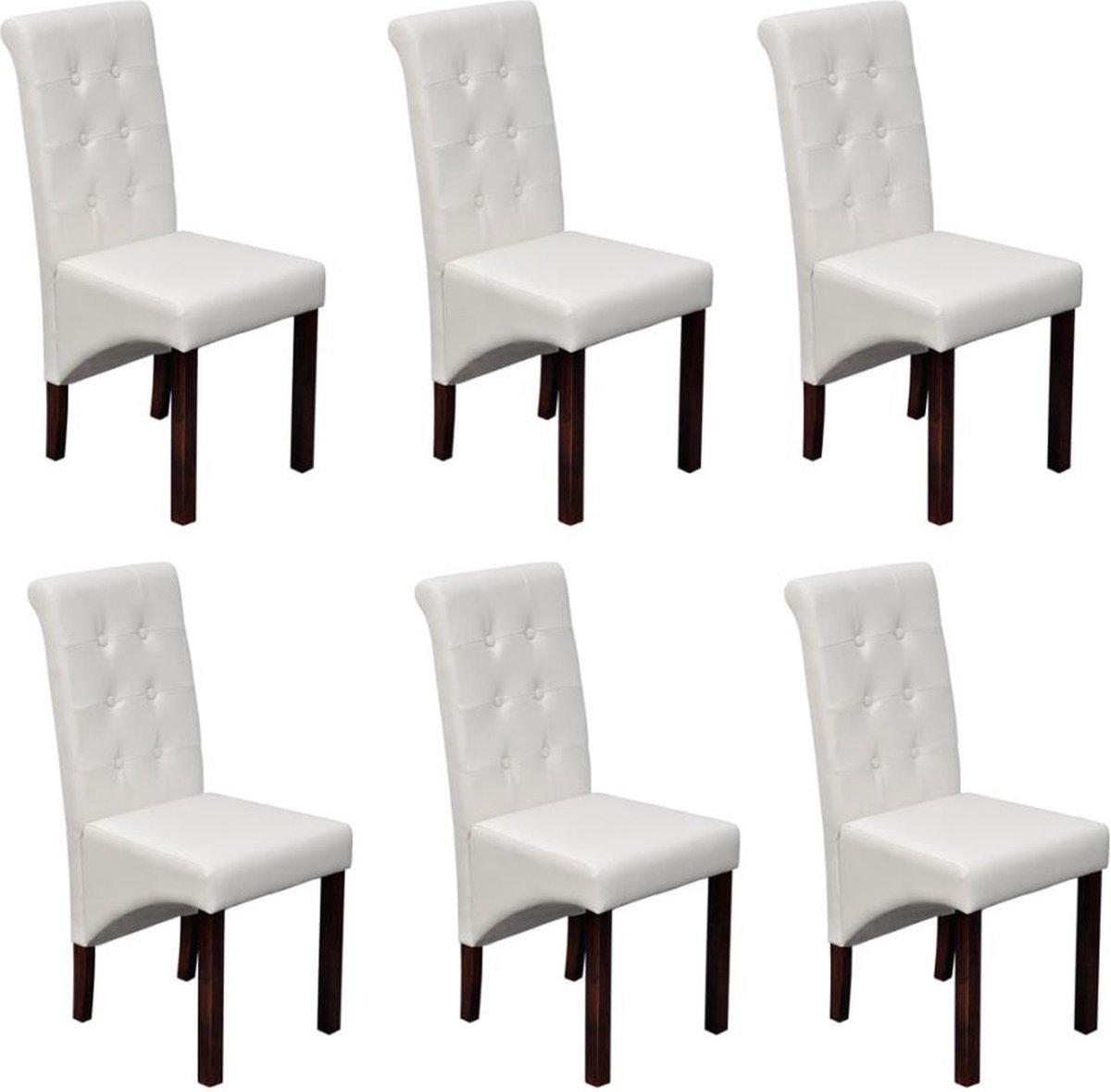 Medina Eetkamerstoelen 6 st kunstleer wit