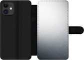 Bookcase Geschikt voor iPhone 11 telefoonhoesje - Metaal print - Grijs - Zwart - Wit - Met vakjes - Wallet case met magneetsluiting