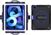 P.C.K. Hoesje/Backcover/Sockproof/Stootproof/Bouw Robuuste Armor Case zwart met blauw geschikt voor Apple iPad AIR 10.9 (2022) MET PEN