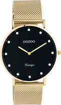 OOZOO Vintage series - Gouden horloge met gouden metalen mesh armband - C20237 - Ø40