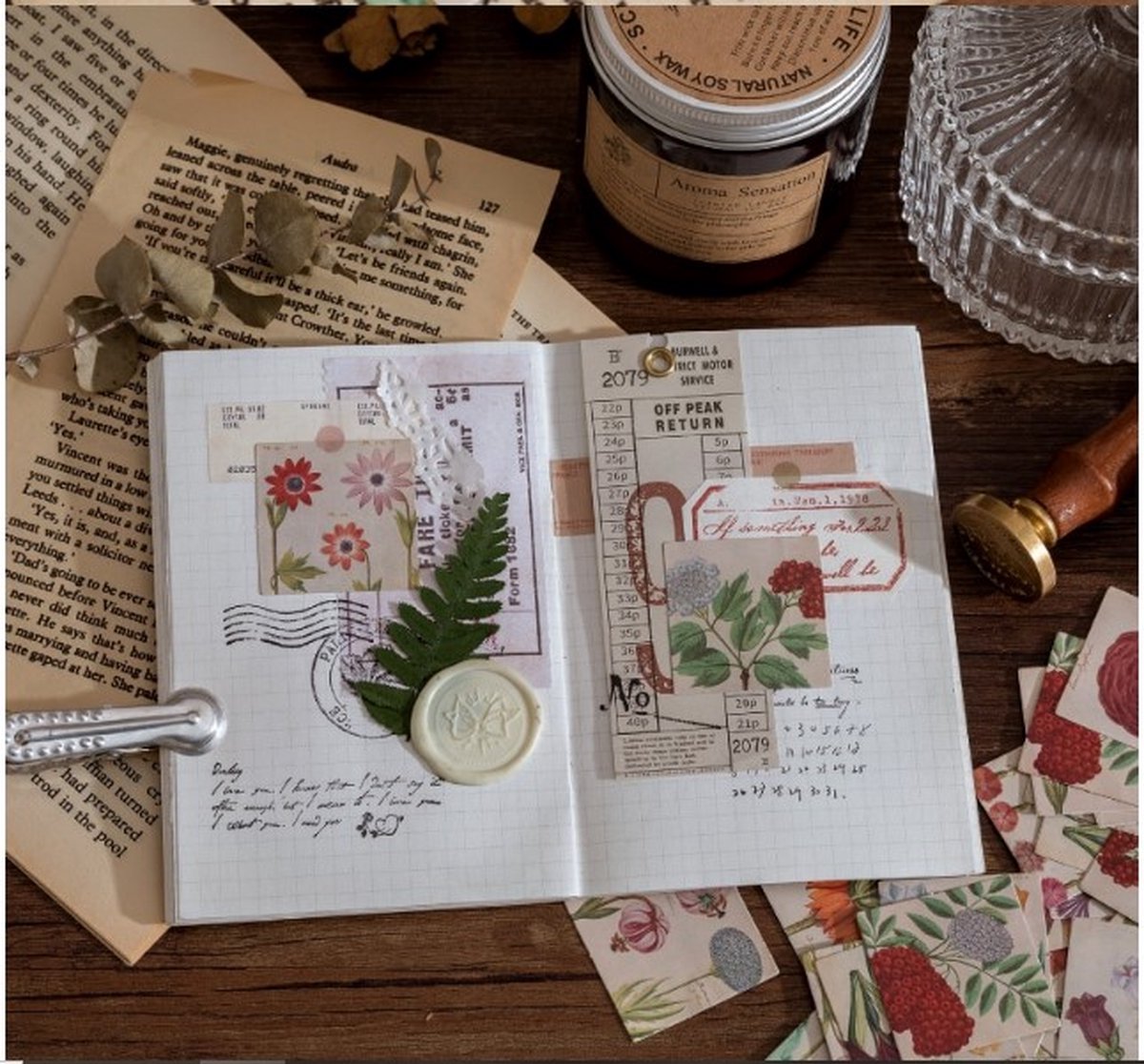 46 Stickers Voorjaarsbloemen - E042 - Vierkante Stickers Met Tulpen, Rozen, Lelie's, En Andere Bloemen - Stickerdoosje - Voor Scrapbook Of  Bullet Journal - Agenda Stickers - Decoratie Stickers — afbeelding 6