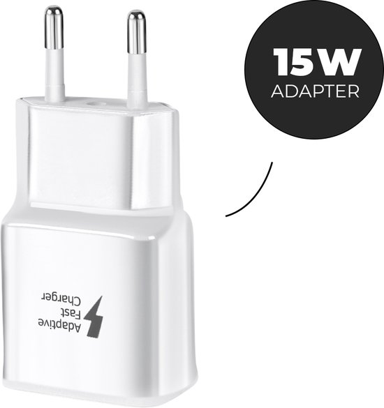 WiseQ Oplader met 1 meter Micro-USB Kabel - Samsung / Huawei snellader - Wit - WISEQ
