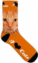 sokken Kat polyester oranje maat 31-36