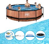 EXIT Zwembad Timber Style - Frame Pool ø300x76cm - Plus bijbehorende accessoires