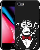 iPhone SE 2020 Hoesje Zwart Chimp Smoking - Designed by Cazy