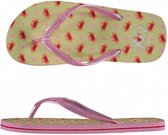 teenslippers krabben meisjes rood/roze maat 27-28