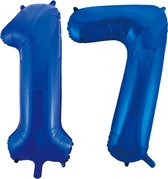 Folie ballonnen 17 blauw.