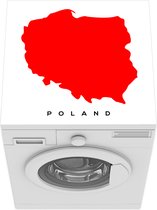 Wasmachine beschermer mat - Illustratie van Polen in het rood - Breedte 60 cm x hoogte 60 cm