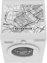 Wasmachine beschermer - Wasmachine mat - Stadskaart - Beverwijk - Grijs - Wit - 55x45 cm - Droger beschermer - Plattegrond