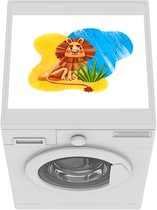 Wasmachine beschermer mat - Leeuw - Strand - Zee - Plant - Breedte 55 cm x hoogte 45 cm